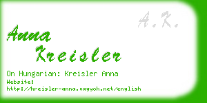 anna kreisler business card